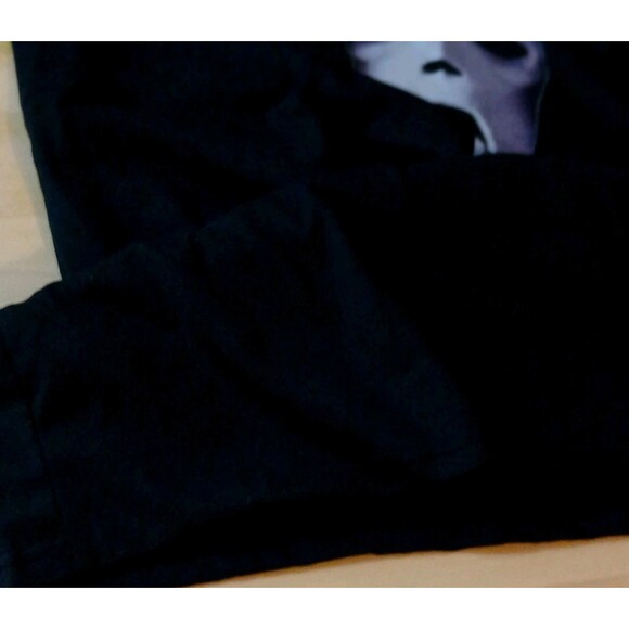 Men’s Black Ghostface Scream Graphic T-Shirt Size L Horror Movie Tee Y2K Grunge - Picture 4 of 5